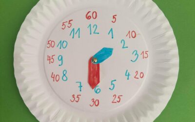 Cvičné hodiny z papírového talíře