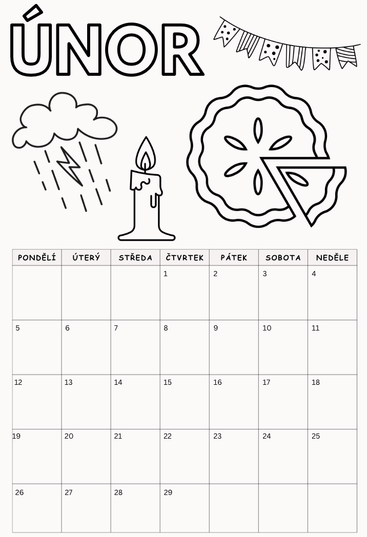 Vybarvovací kalendář na rok 2024